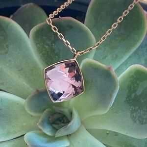 Swarovski Lavender Crystal Rose toned Necklace